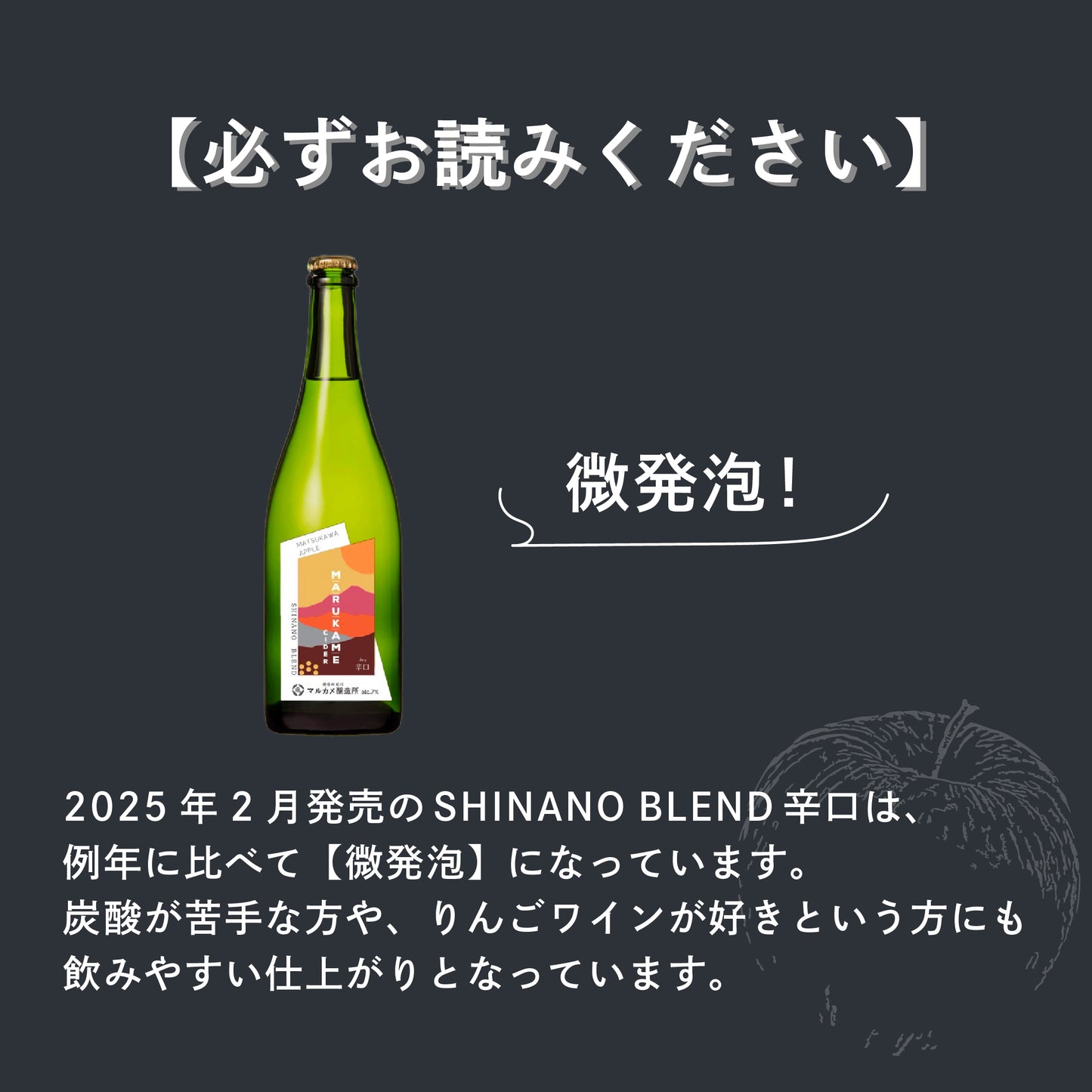 【微発泡】マルカメシードル シナノブレンド 辛口